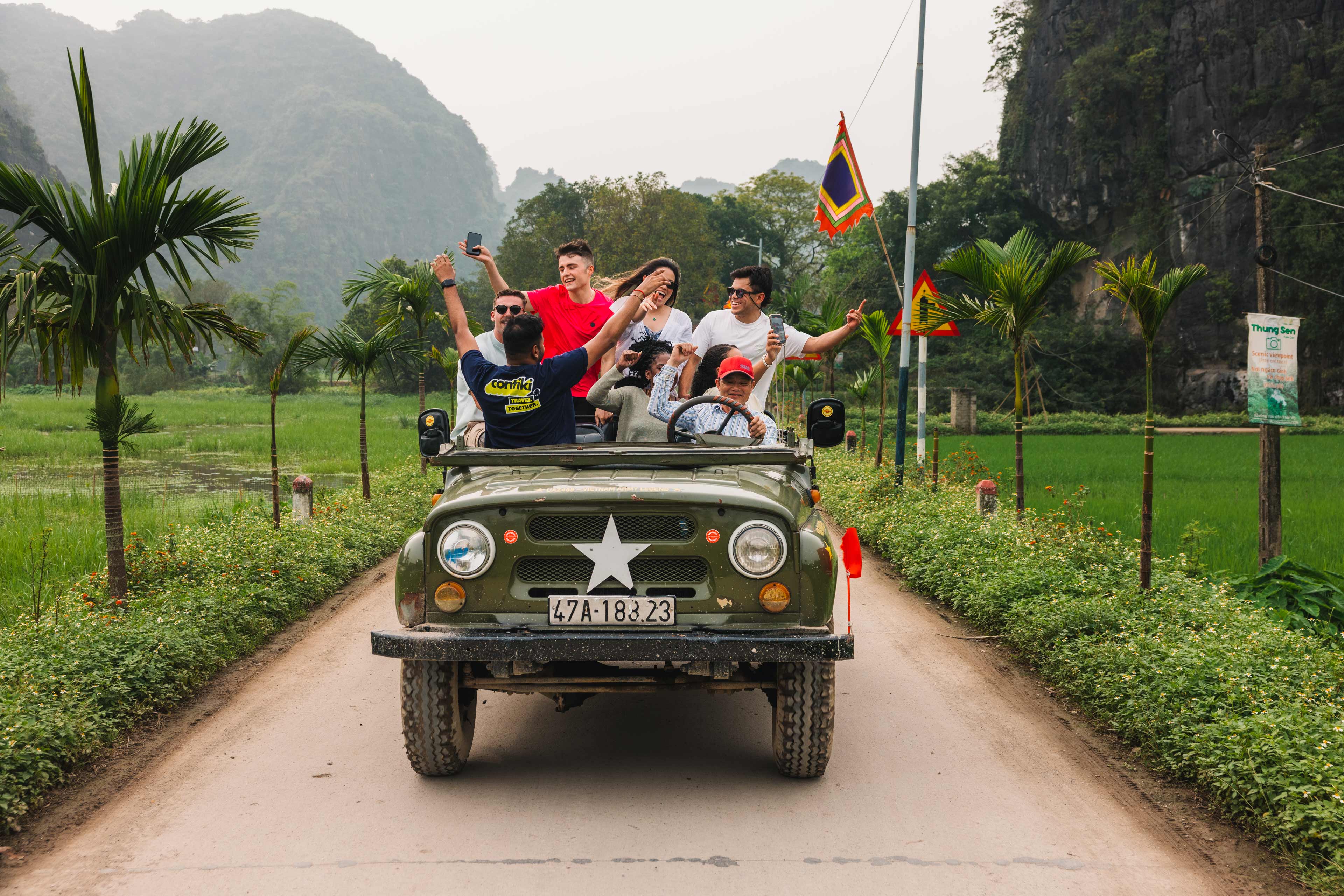 Group Sat In Army Jeep Vietnam