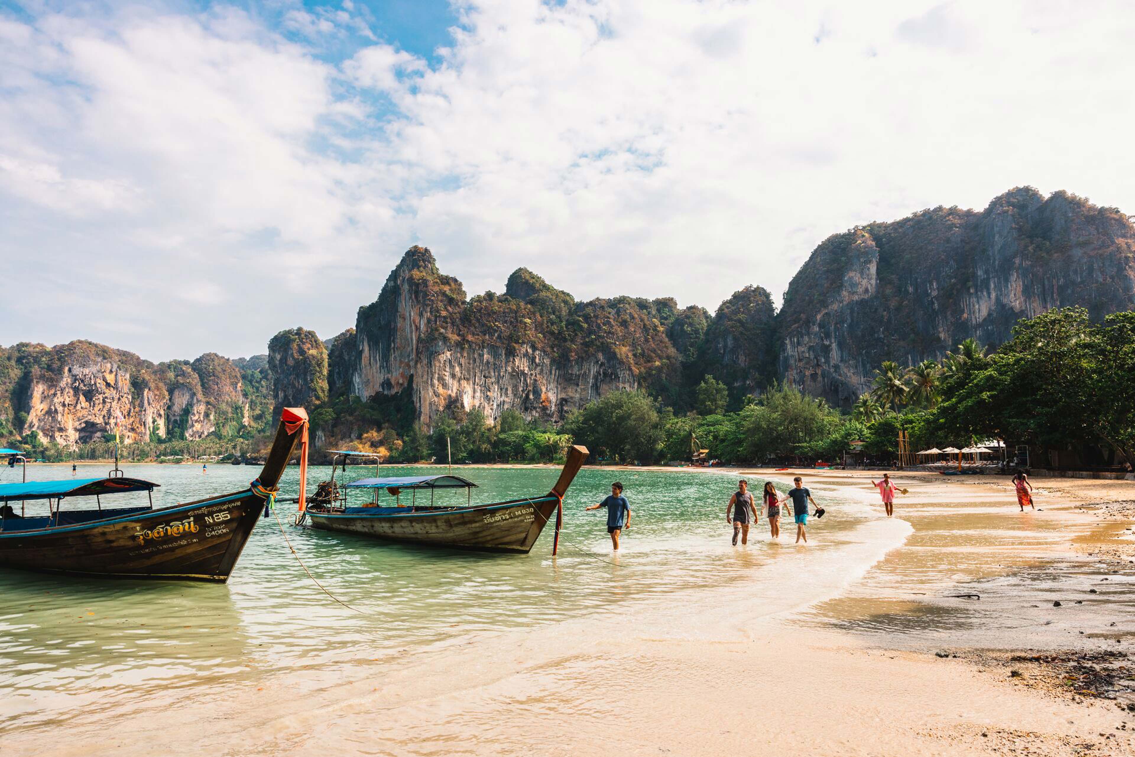 Thailand Boats Blue Sea Cleark Sky