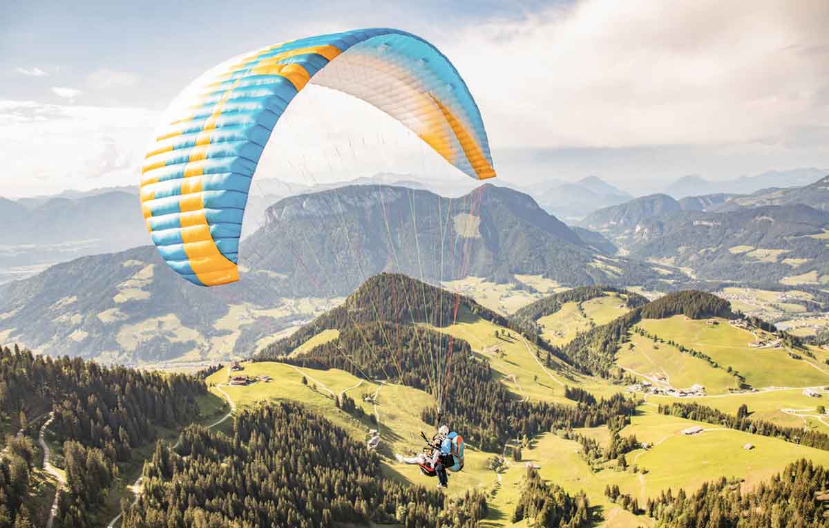 Two People Paragliding