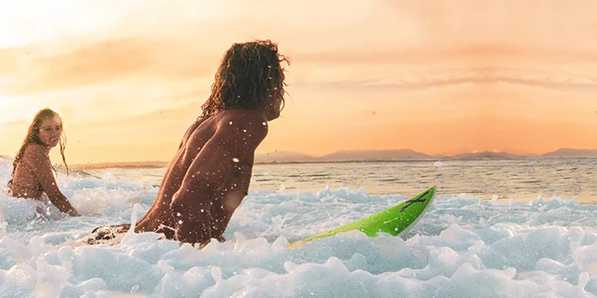 Surfers surfing in Byron Bay, Australia