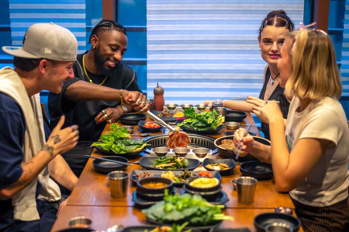 Enjoying A Traditional Korean Lunch