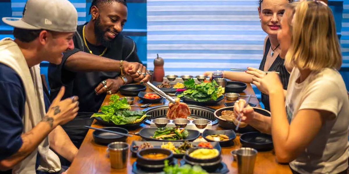 Enjoying A Traditional Korean Lunch