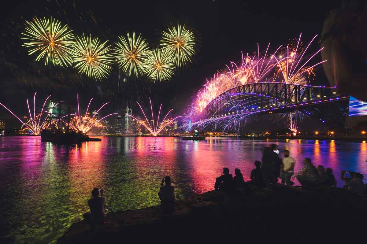 View Of Fireworks In Sydney Australia