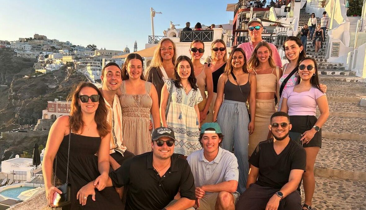 Group Photo Of Travelers In Greece