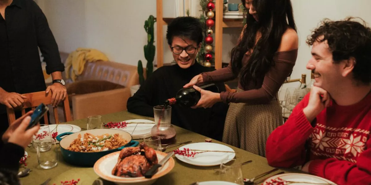 Friends Enjoying A Dinner Party