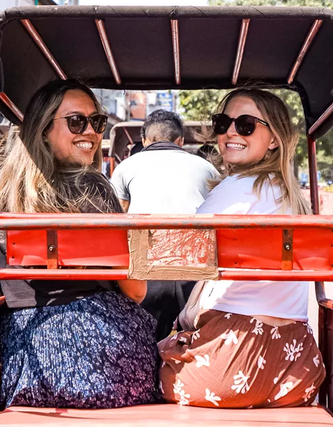 Travellers In Rickshaw