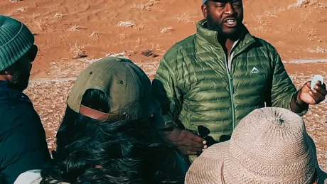 Group of travellers on a MTM experience in Namibia