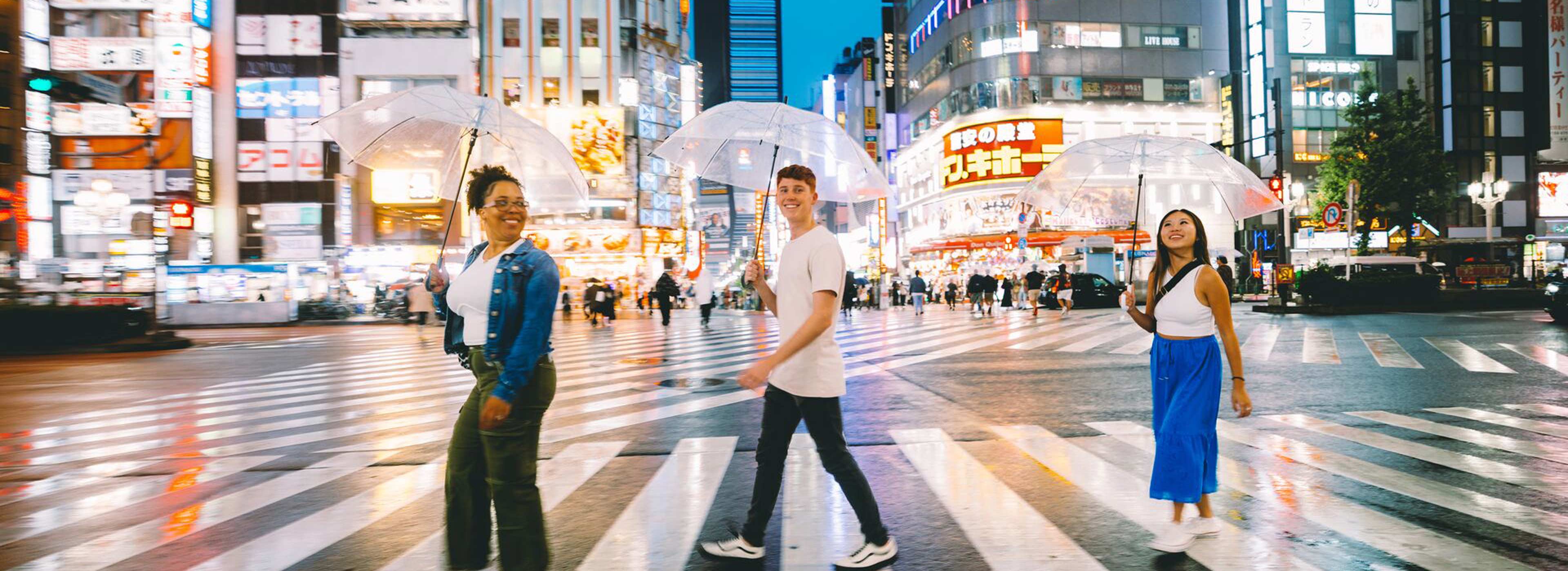 Group of travellers on Shibuya Crossing, Tokyo, Japan
