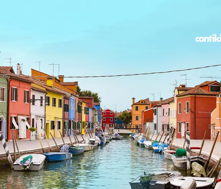Water canal in Burano, Italy