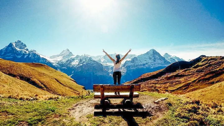 A mountain view of the Swiss Alps, Switzerland