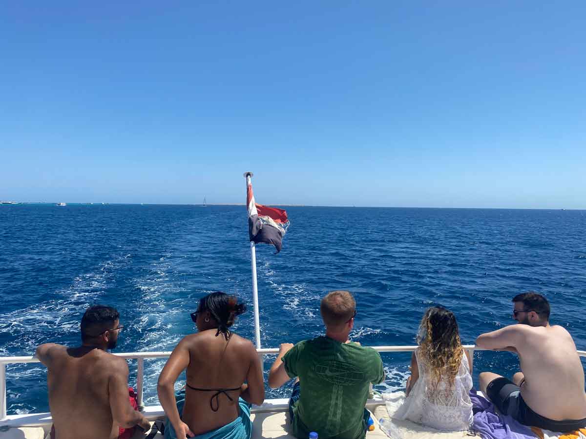 Travellers On The Red Sea On A Sunny Day