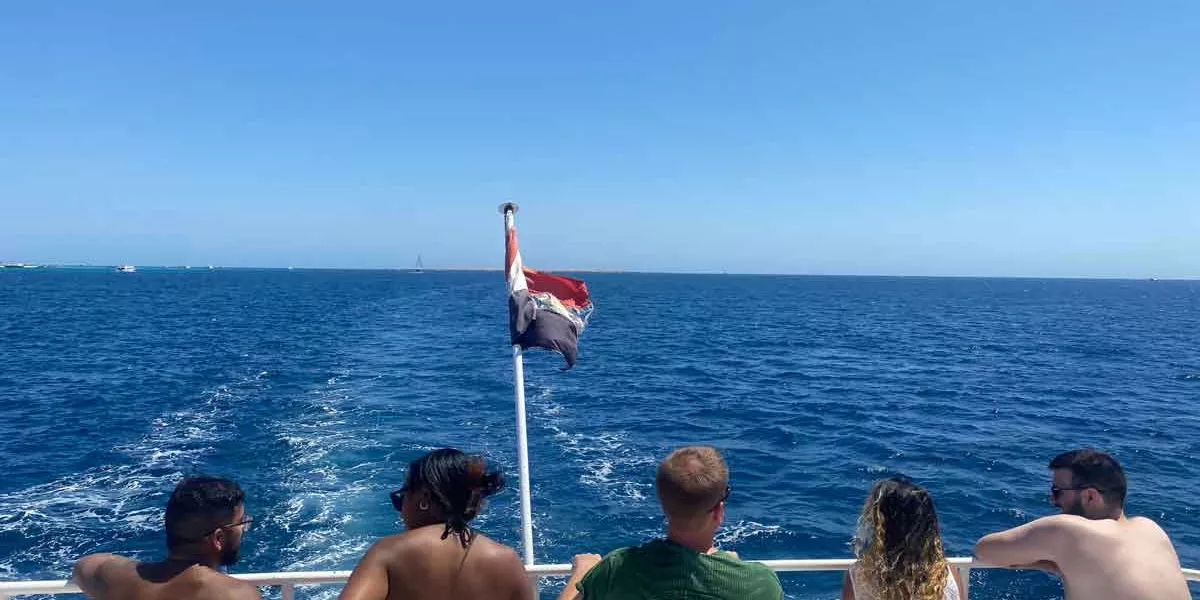 Travellers On The Red Sea On A Sunny Day