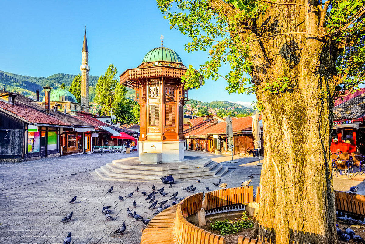 Sebilj Fountain In The Old Town Of Sarajevo
