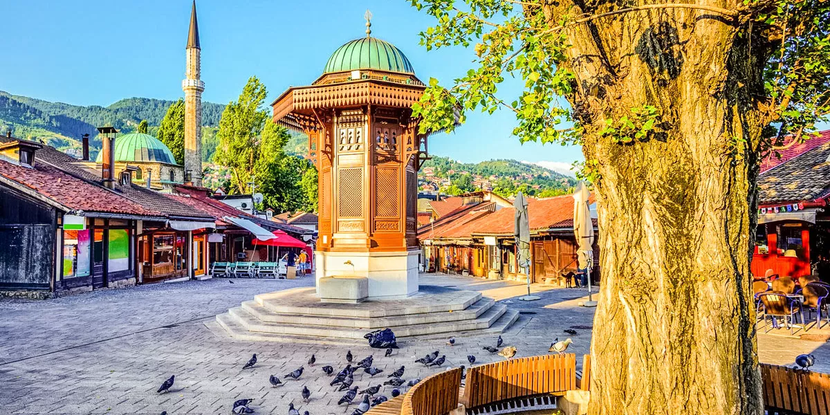 Sebilj Fountain In The Old Town Of Sarajevo