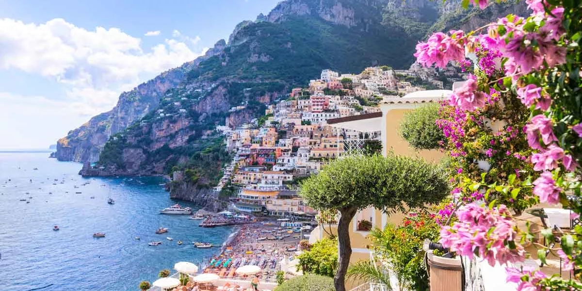 Shot From Positano On Amalfi Coast Italy