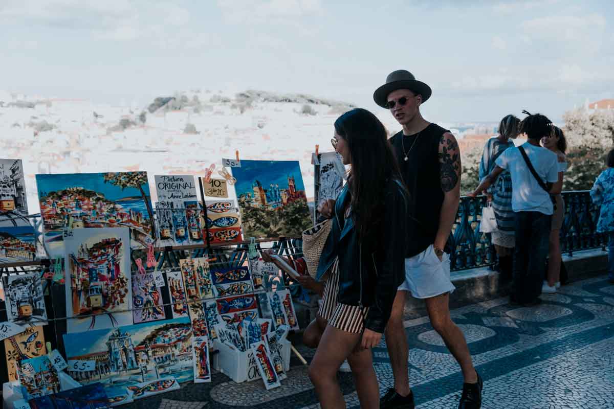 Tourists Visiting Lisbon