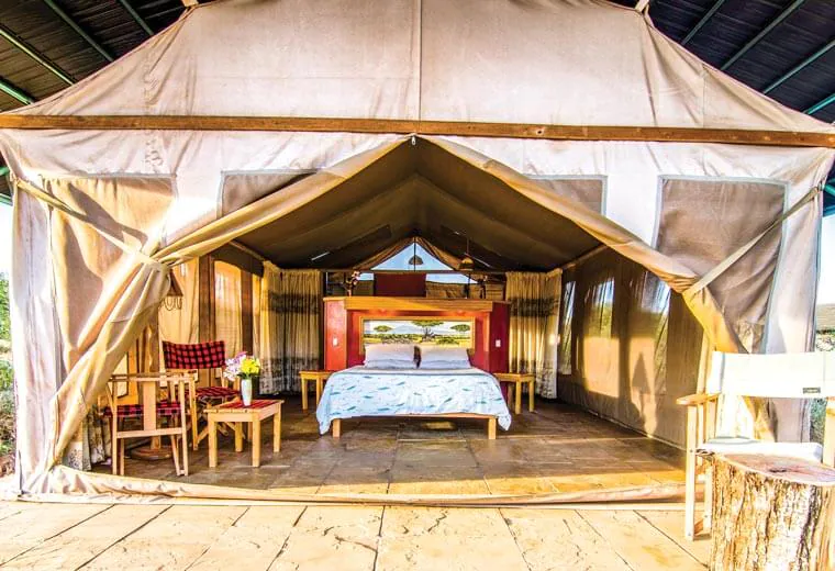 A room in a yurt