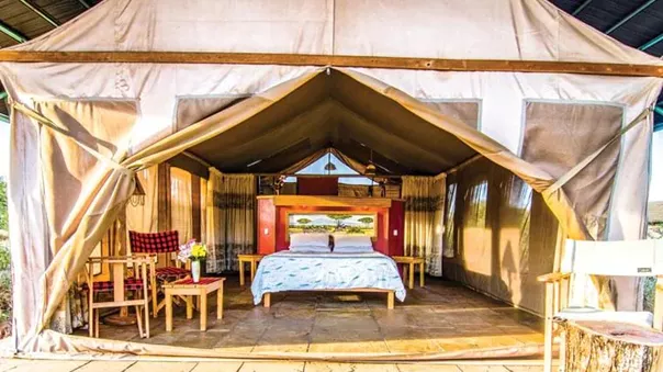 A room in a yurt
