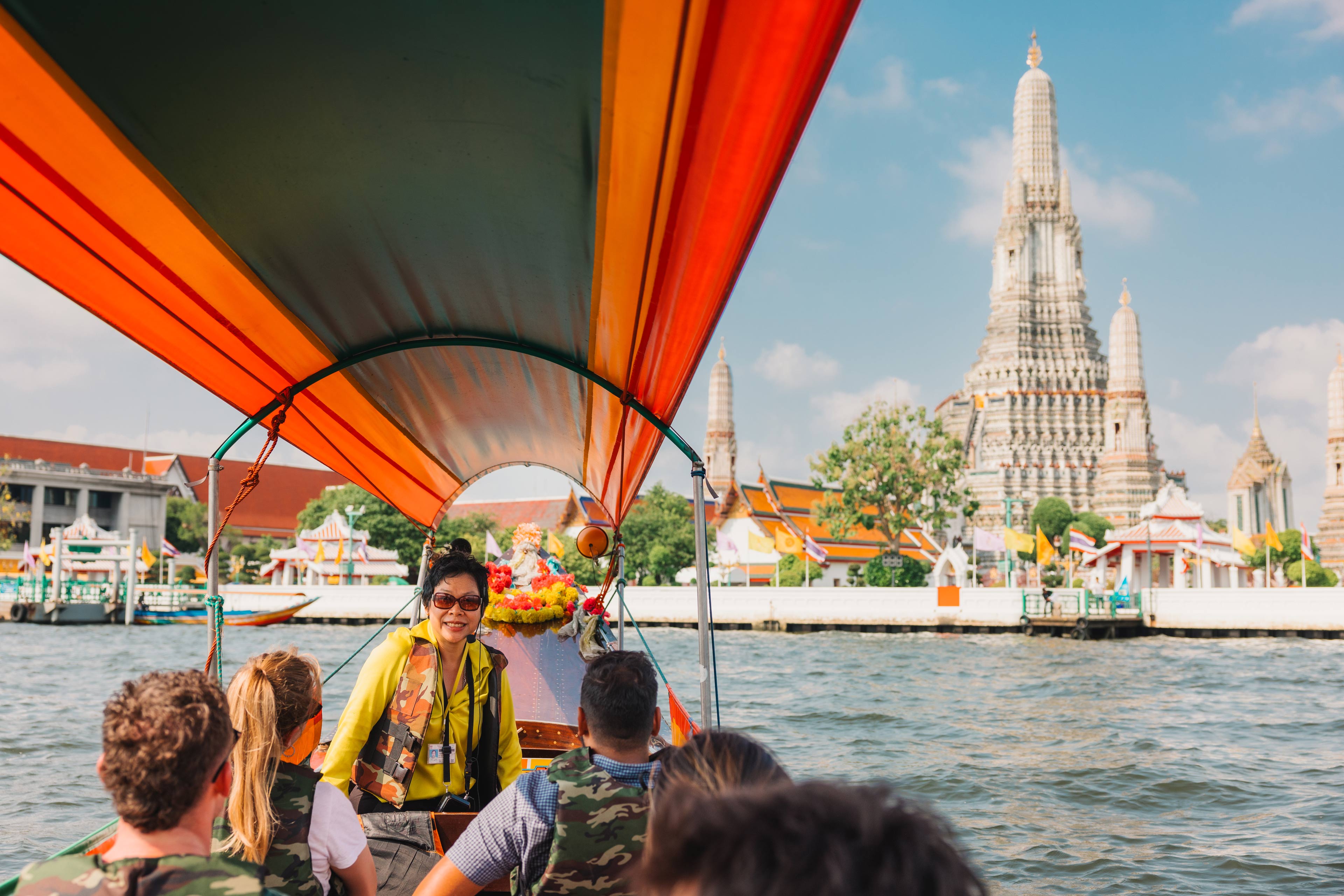 Group Sat On Boat In Thailand