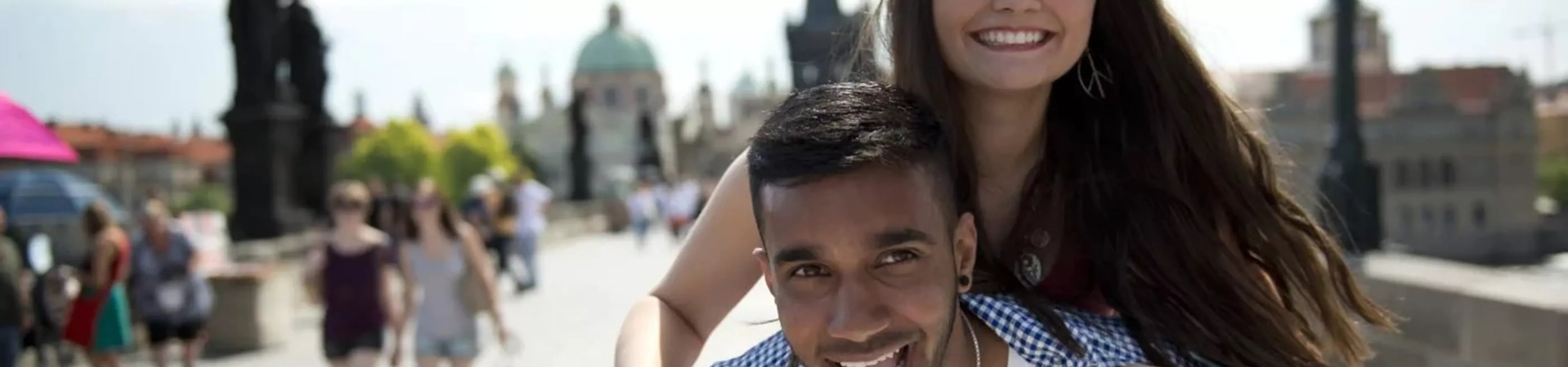 Couple travelling in Czech Republic