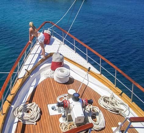Woman admiring views on the boat