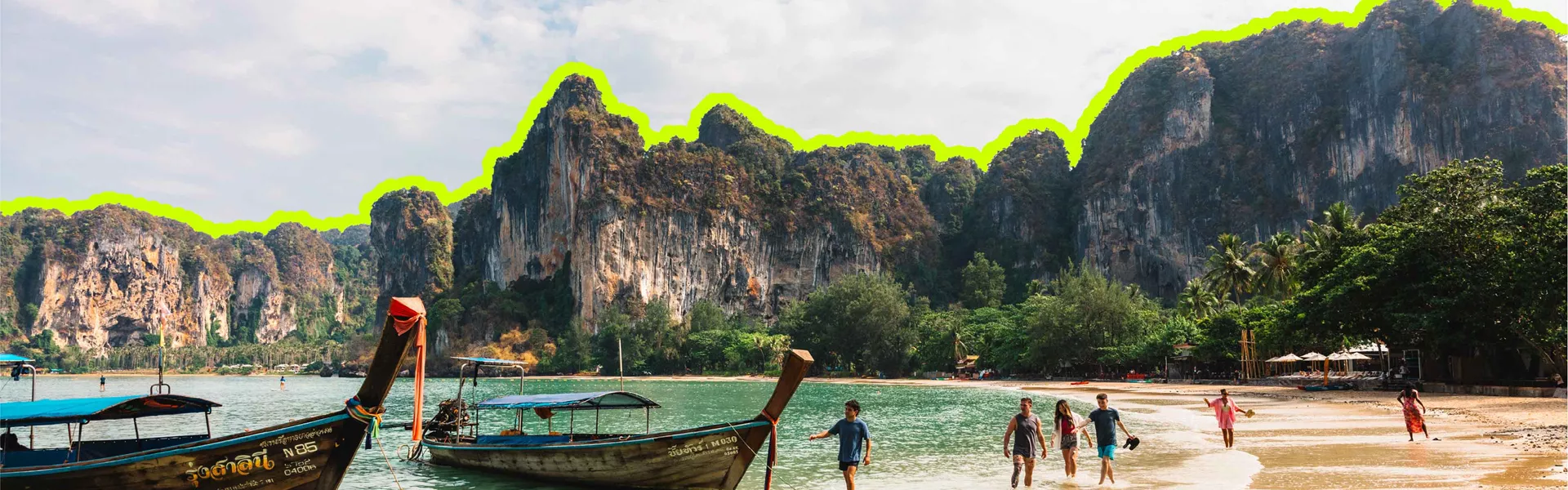 Group Near Small Boats Thailand