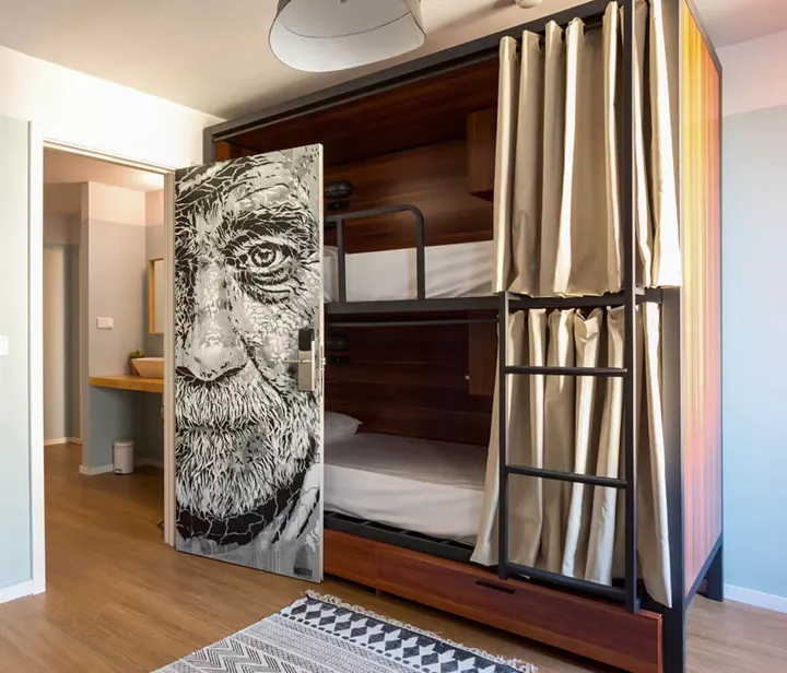 Room with a bunk bed