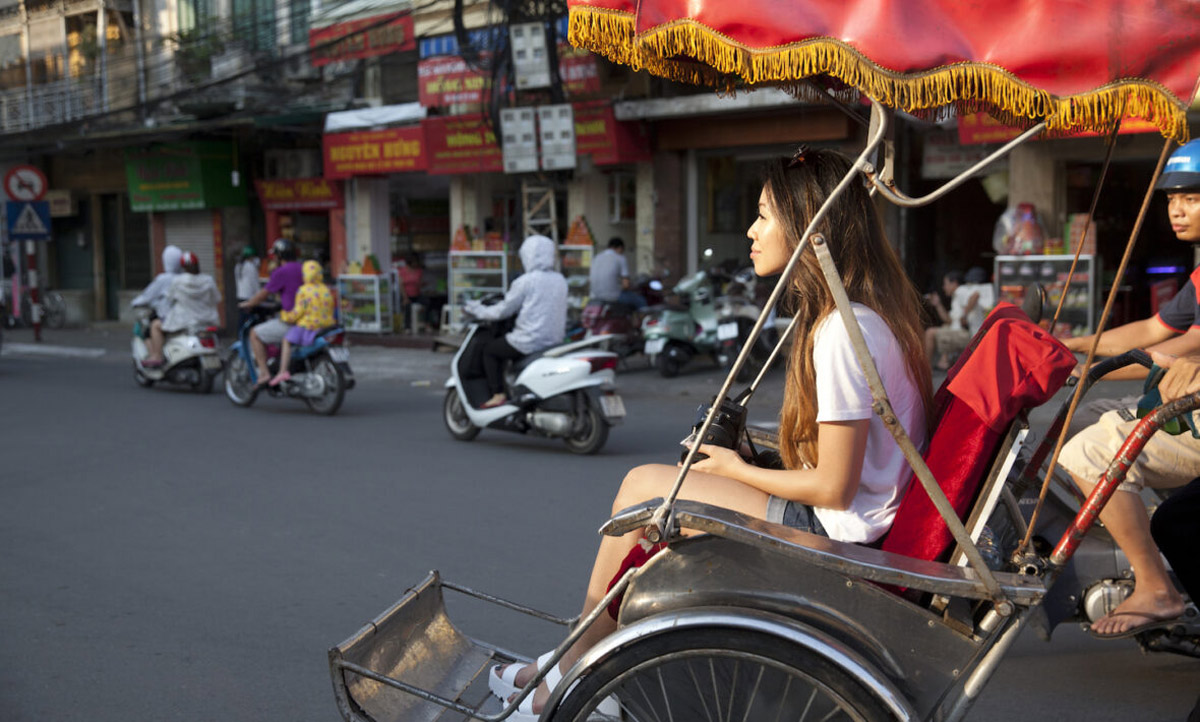 Girl Riding Around Vietnam
