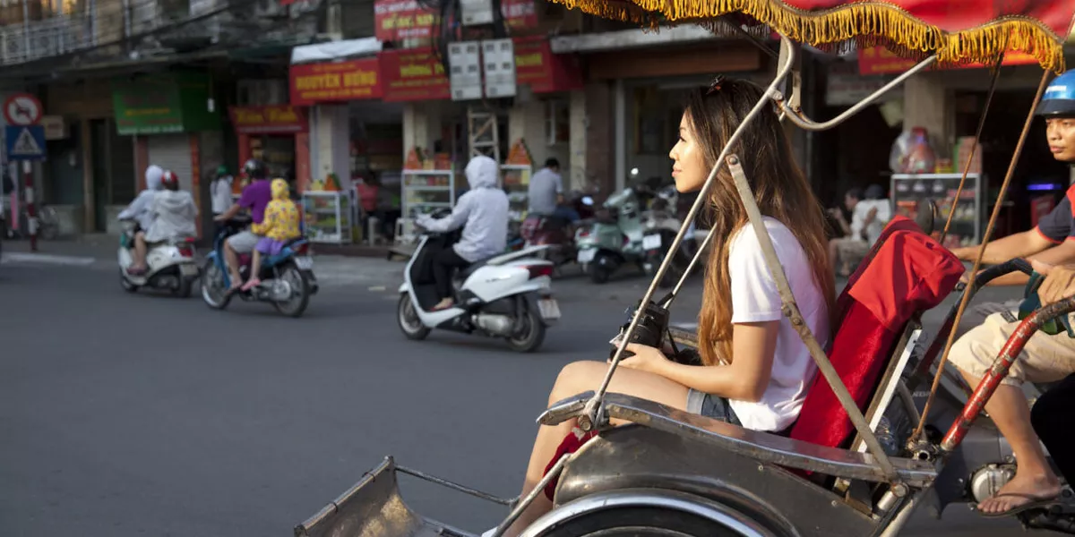 Girl Riding Around Vietnam