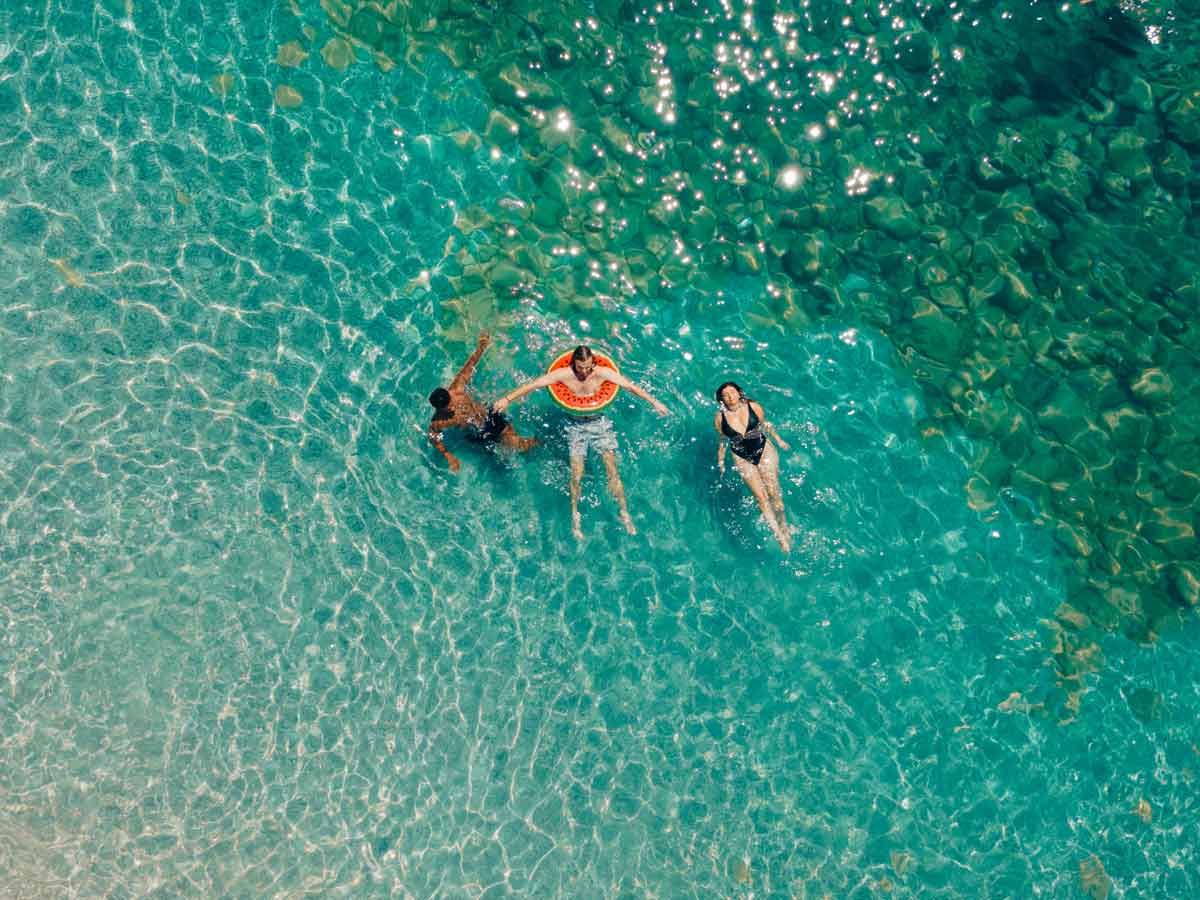 Travelers In The Sea Ariel Shot Albania
