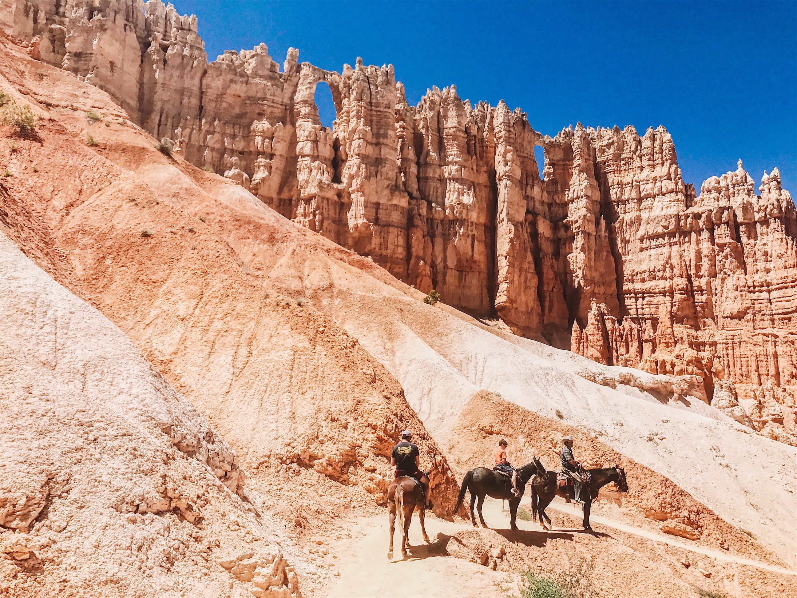 Travellers Horse Riding Through Bryce Canyon, USA