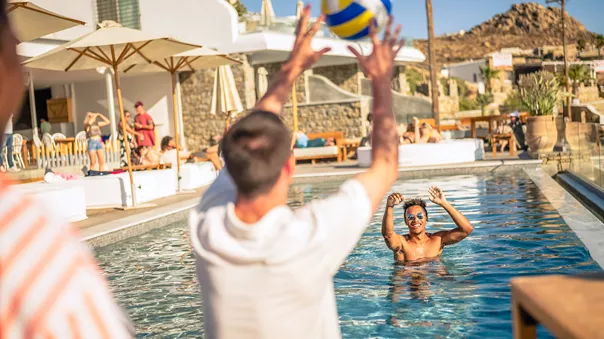 young people playing in a swimming pool