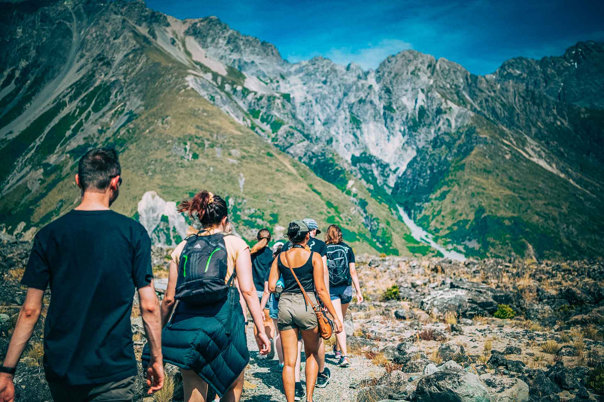 Group Hiking In New Zealand