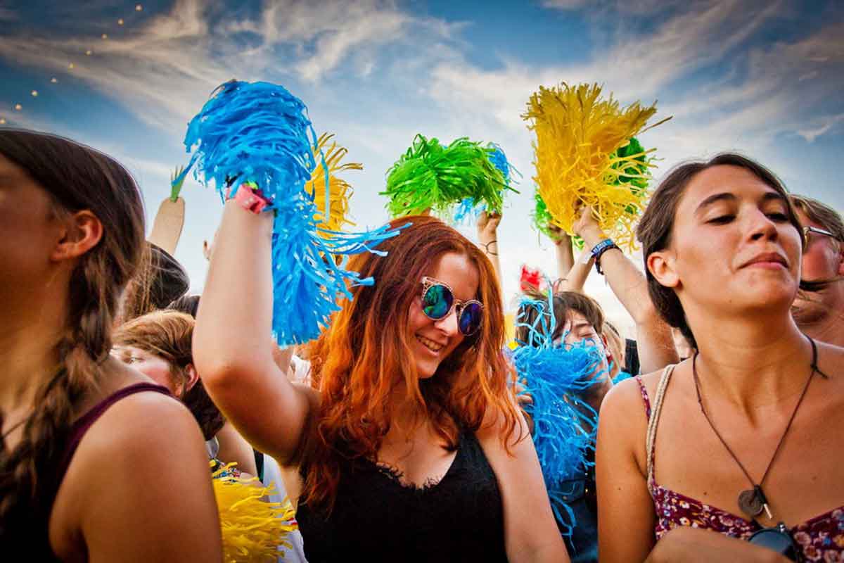 Travelers At Festival In Crowd Budapest Hungary
