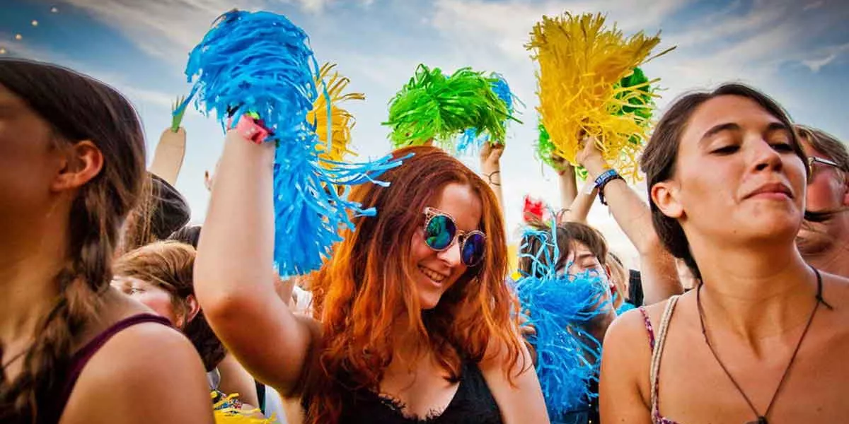 Travelers At Festival In Crowd Budapest Hungary