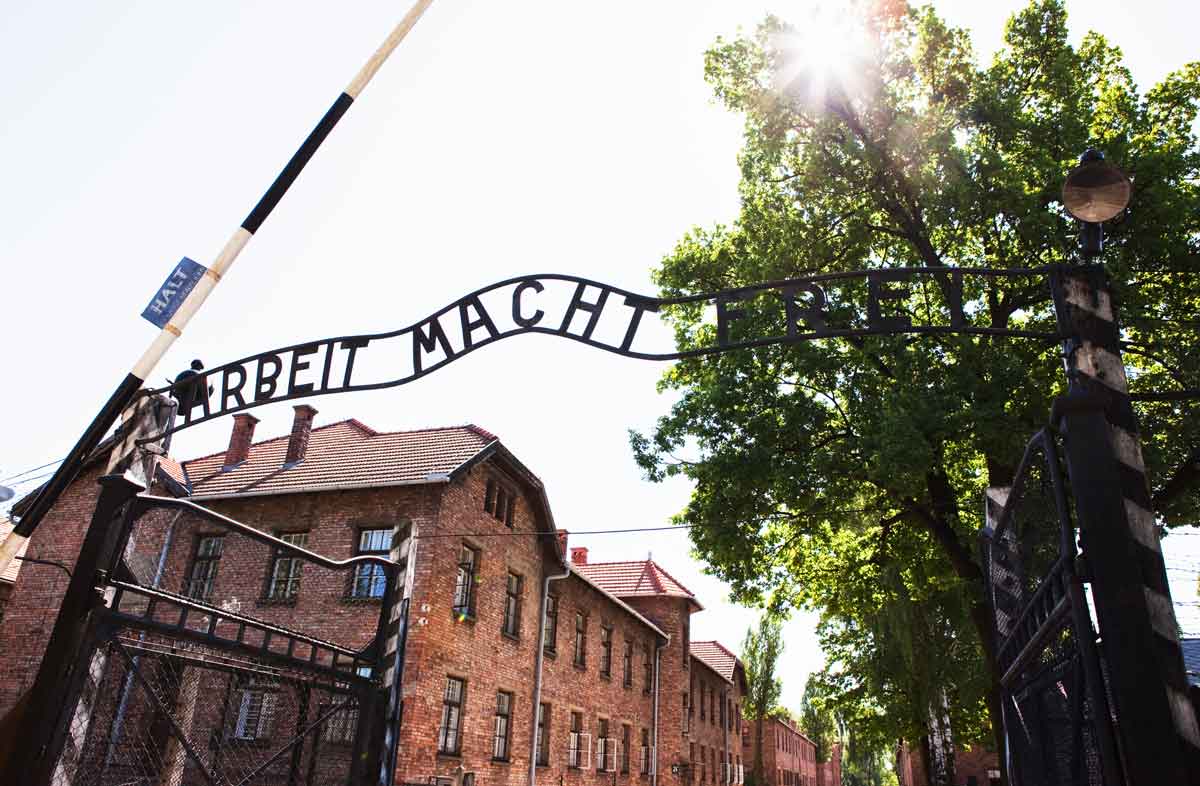 Gated entrance of Auschwitz in Poland
