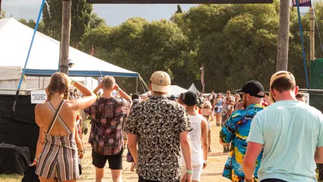 Travelers Entering Festival Rhythm And Alps New Zealand