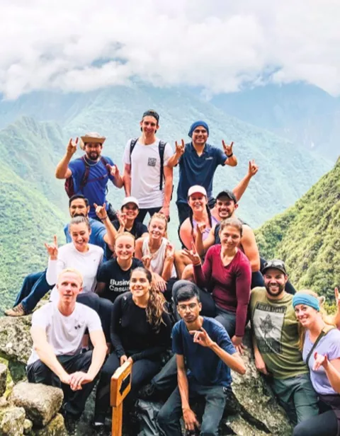 Contiki travellers on a Inca trail