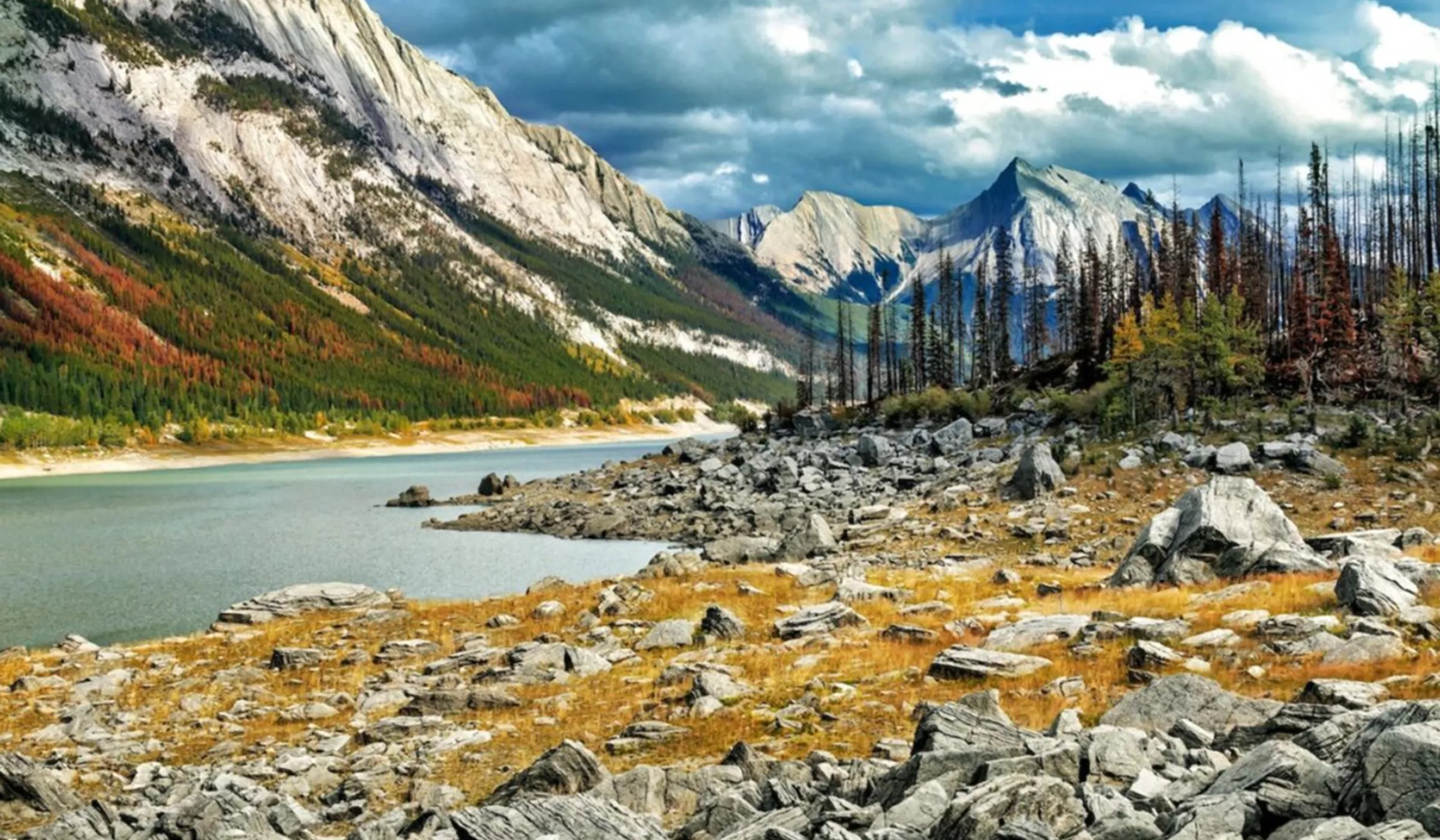 Lake And Snowy Mountains