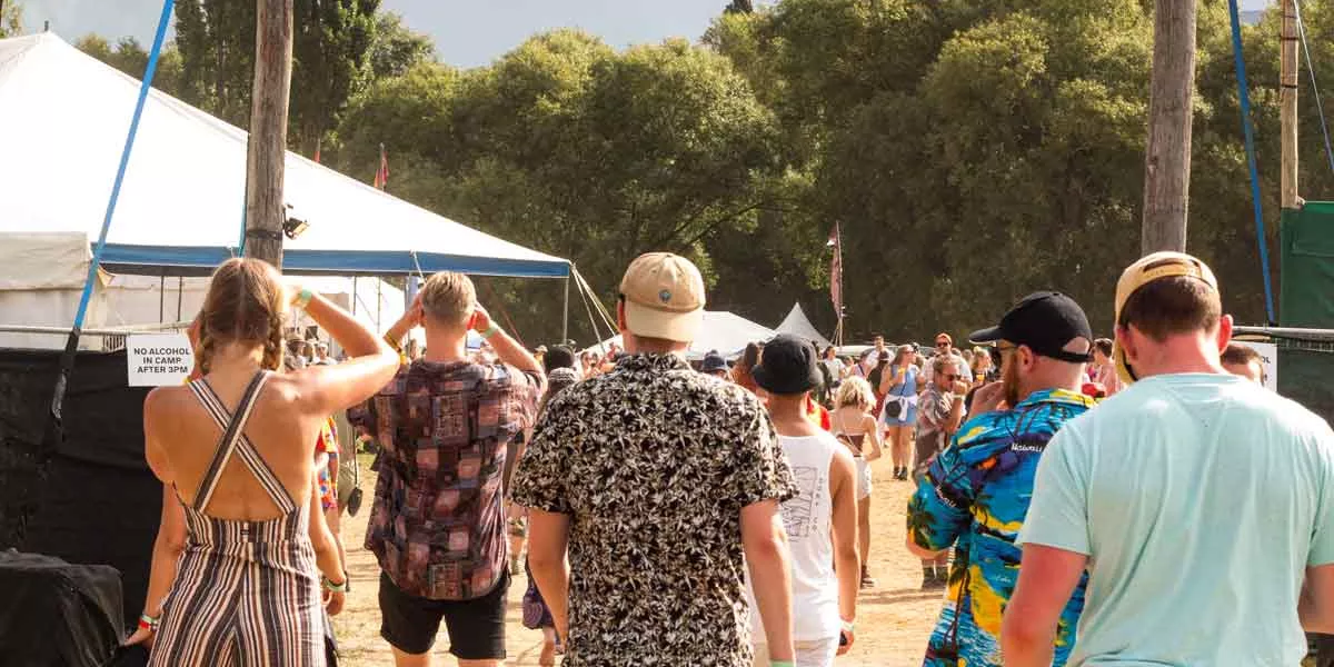 Travelers Entering Festival Rhythm And Alps New Zealand