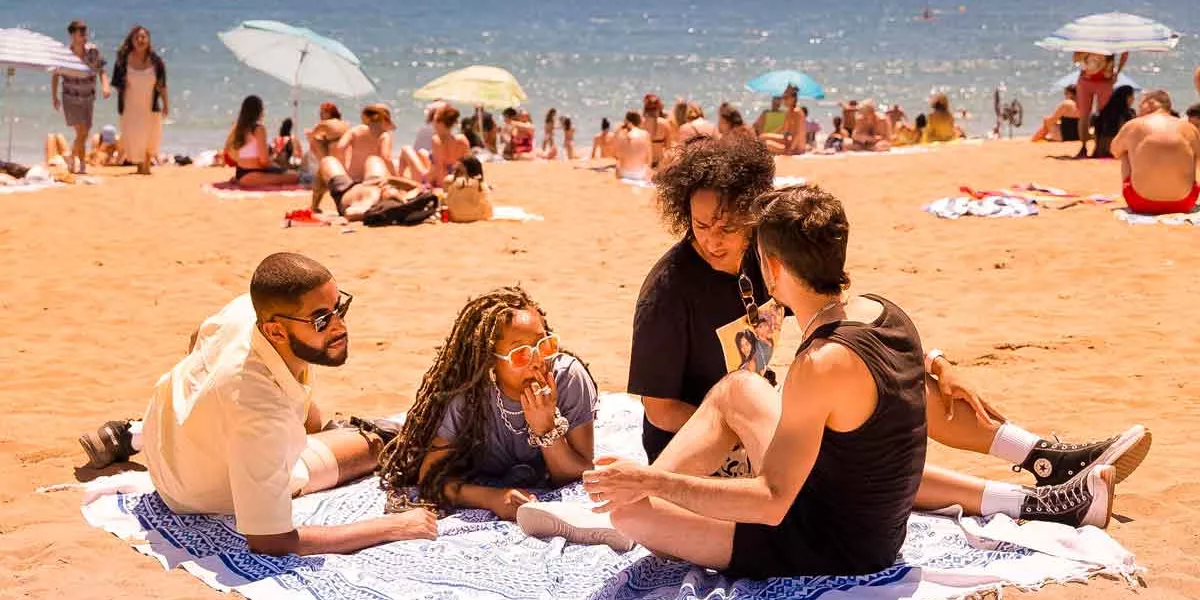 On The Beach In Barcelona