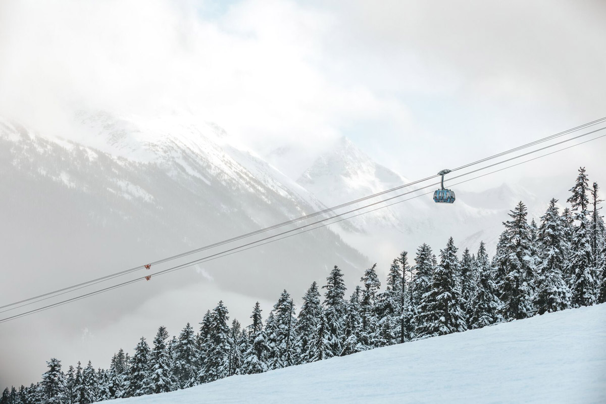 Ski Lift Snowy Mountains