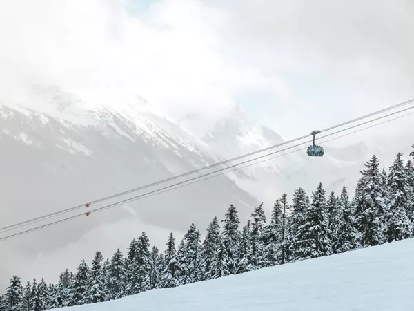 Ski Lift Snowy Mountains