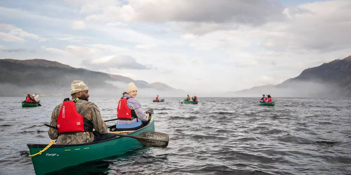 Group Canoeing In Loch Ness