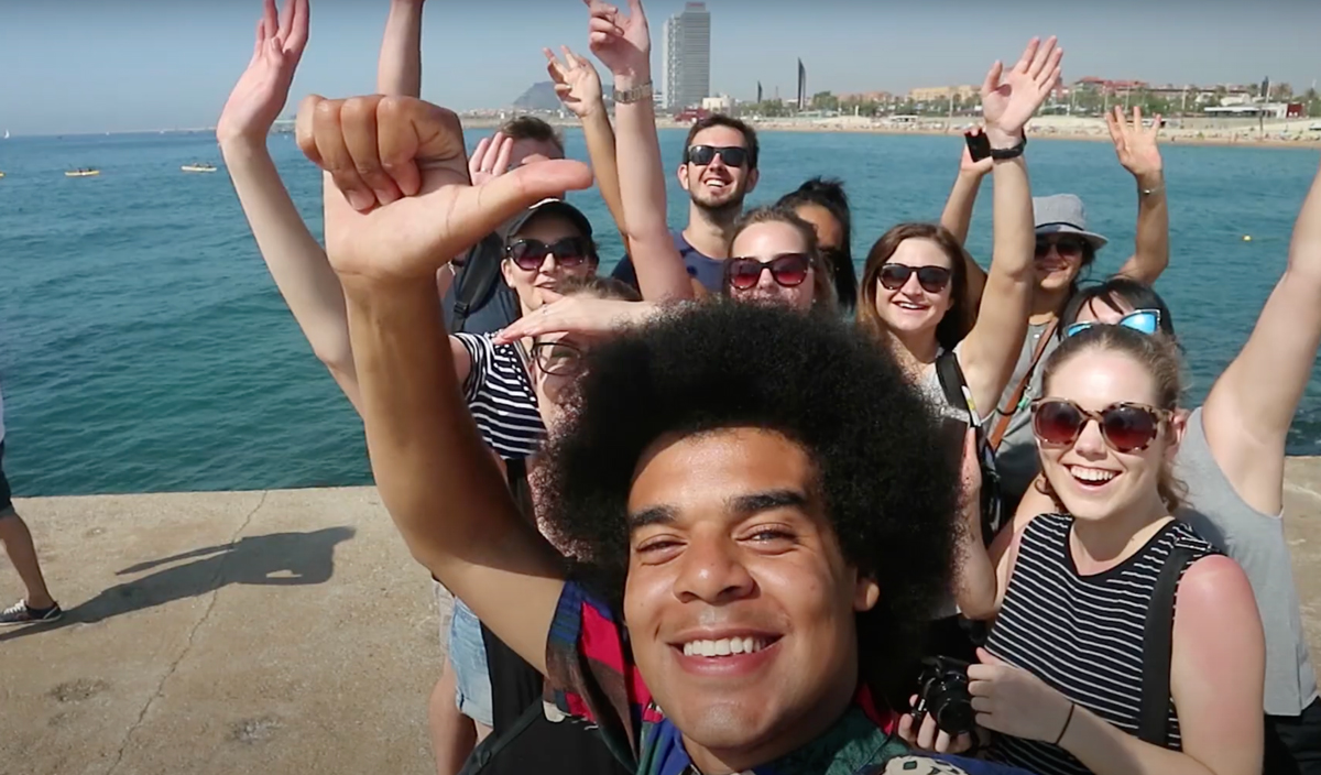 Trip Manager Zach and tourists