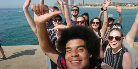 Trip Manager Zach and tourists