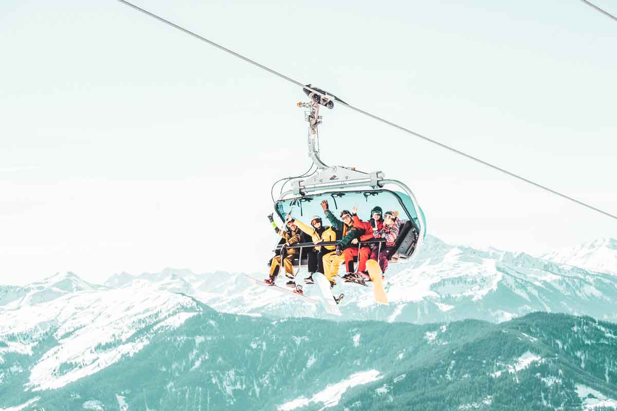 Travelers On Lift In Austria