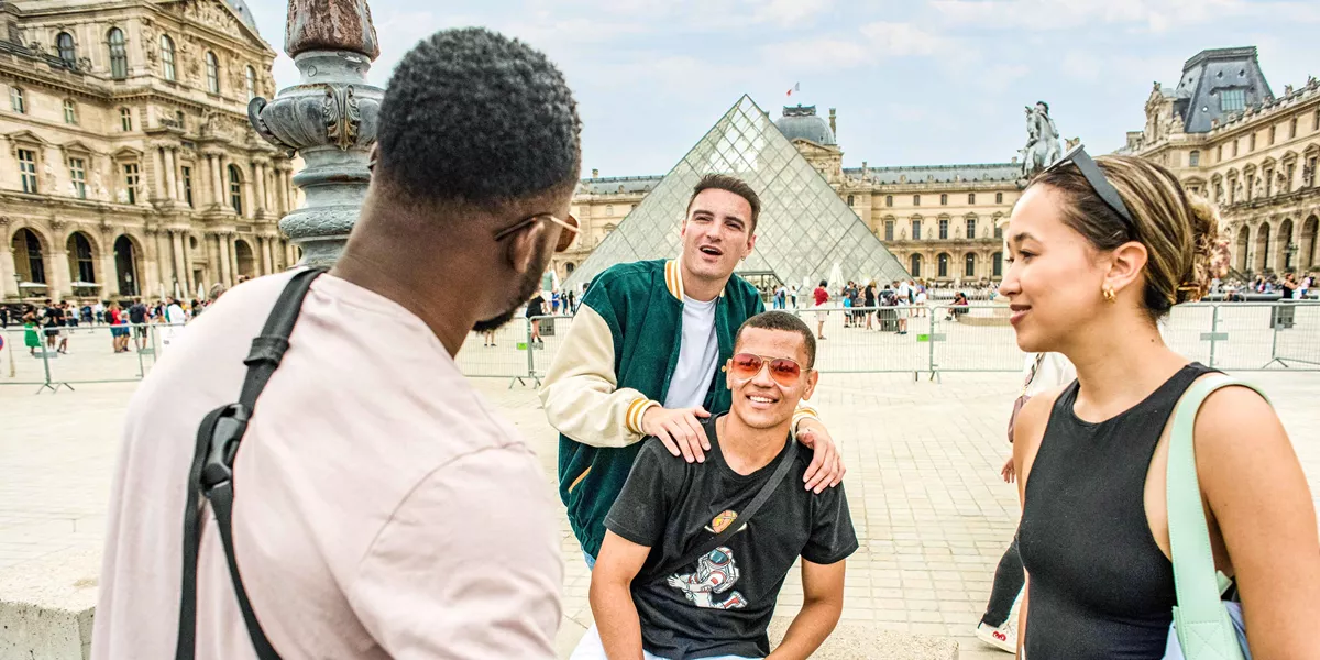 Group In Fron Of Louvre Paris France