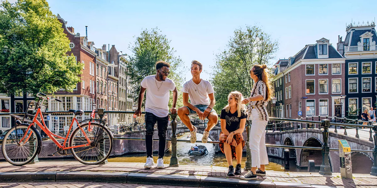 Friends Enjoying A Sunny Day Amsterdam