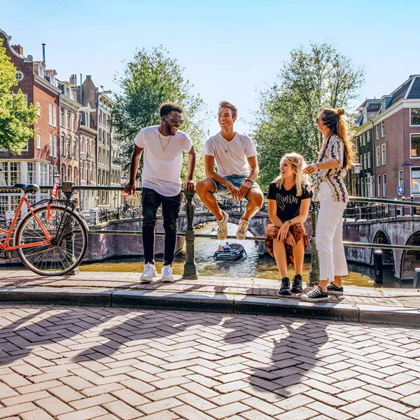 Friends Enjoying A Sunny Day Amsterdam